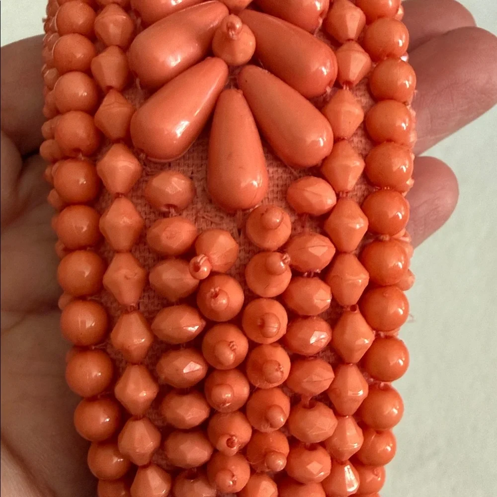 {NWT} Anthropologie | Beaded Puffy Headband Orange (Coral) - Picture 9 of 12